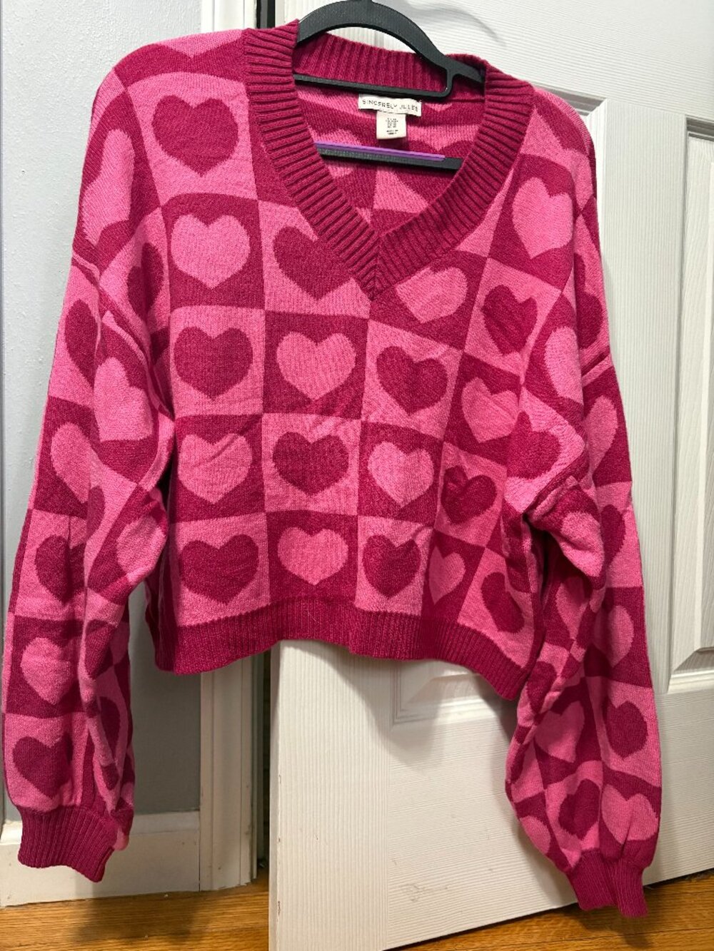 Sincerely Jules Heart Sweater M Super Cute!!
